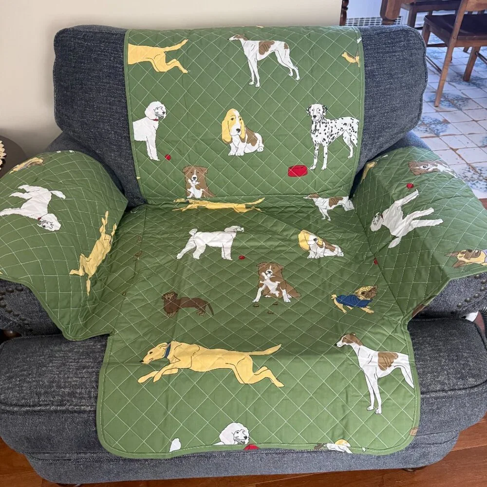 Plow & Hearth Reversible Quilted Chair Cover - 